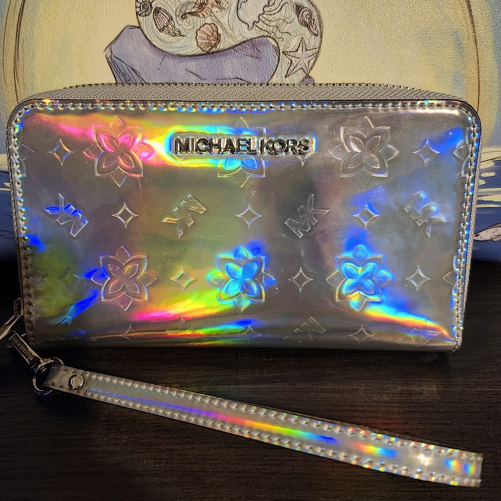 Michael Kors Silver Iridescent Wallet